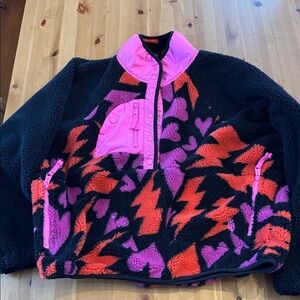 FP Movement by Free People Black and Pink Teddy Jacket